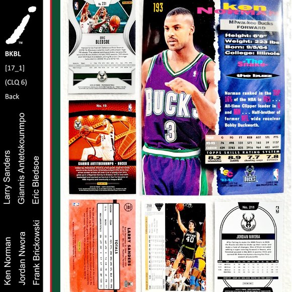 Milwaukee Bucks 6 Card Lot - BKBL [17_1] - Picture 2 of 14